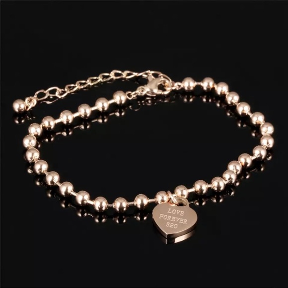 Stainless steel anklet bracelets Love Forever 8in - Picture 4 of 6